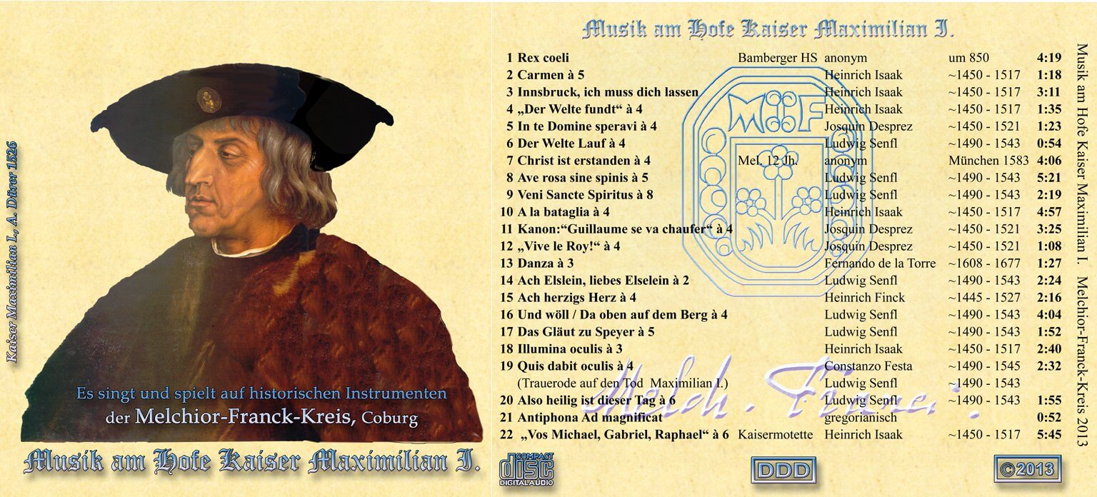 CD Rückseite "Musik am Hofe Kaiser Maximilians I."