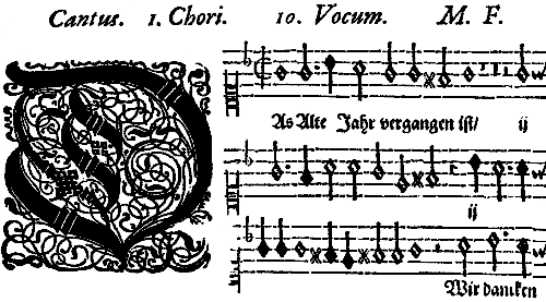 Noten Cantus 1. Chroi. 10 Vocum von Melchior Franck